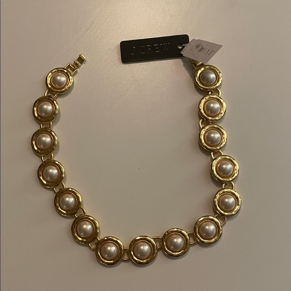 Gold and pearl statement necklace